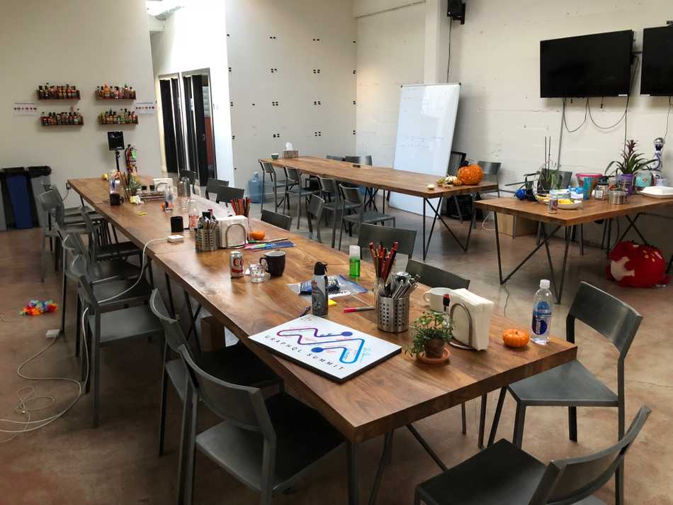 A photo of an office kitchen, from the early days at Apollo